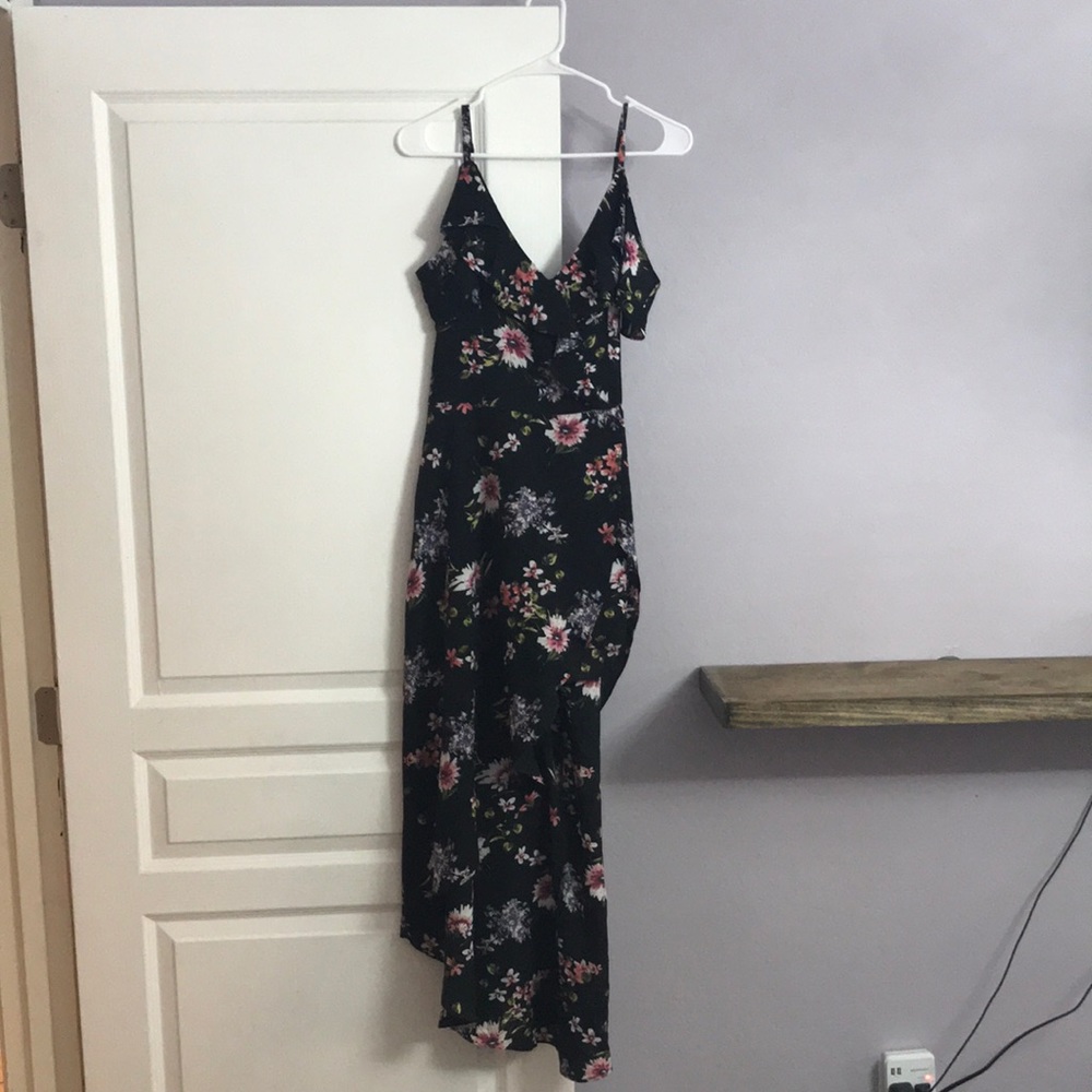 Floral romper with attached skirt